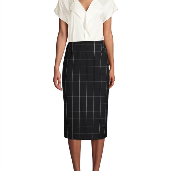 F21 Windowpane Pencil Skirt - Picture 1 of 3